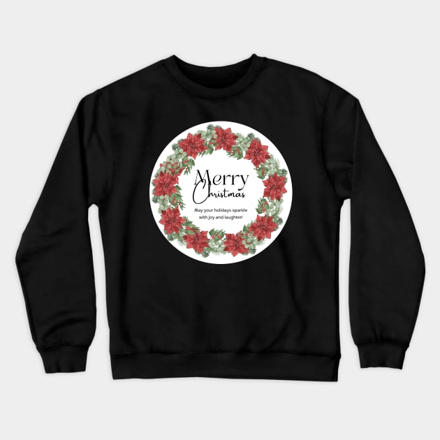 Merry Christmas Round Sticker 08 Crewneck Sweatshirt by LD-LailaDesign